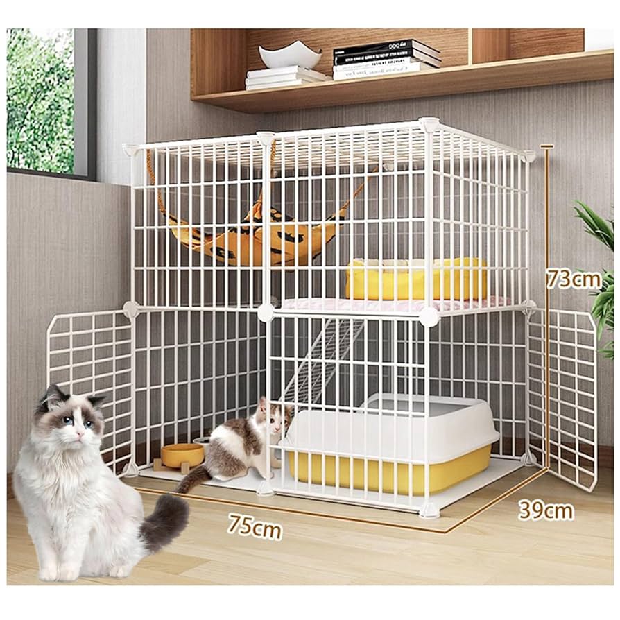 Amazon.co.jp: 2/3段 猫用ケージ ペットケージ 猫脱走防止 猫